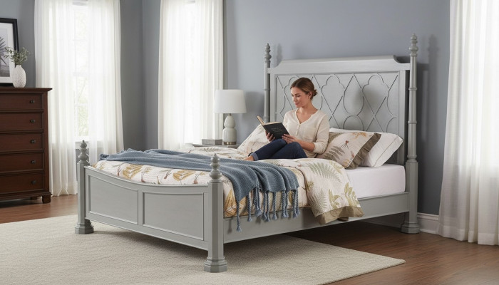 Edel slaapkamerset met nachtkastje, commode, bed. Designer meubels bedden.