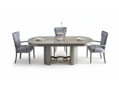 Klassieke design eettafel + 4 stoelen set meubelgroep 5-delig.