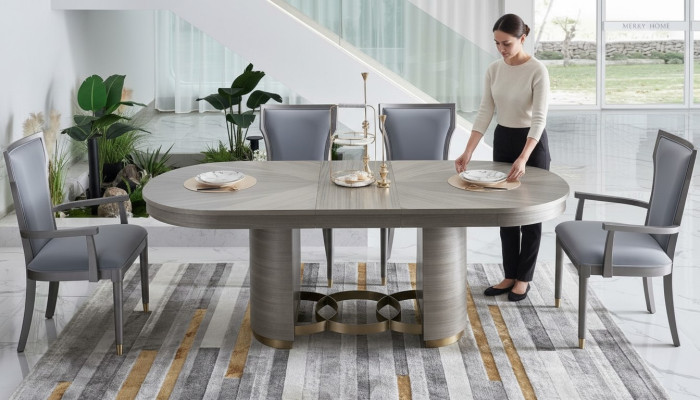Ontwerp Eettafel Hout Steen Tafel Moderne Eettafels Meubels 221x95 Tafels