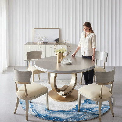 Ontwerp Ronde Tafel 4 Stoelen Eetkamerstoelen Ronde Tafel Set Hout