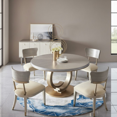 Ontwerp Ronde Tafel 4 Stoelen Eetkamerstoelen Ronde Tafel Set Hout
