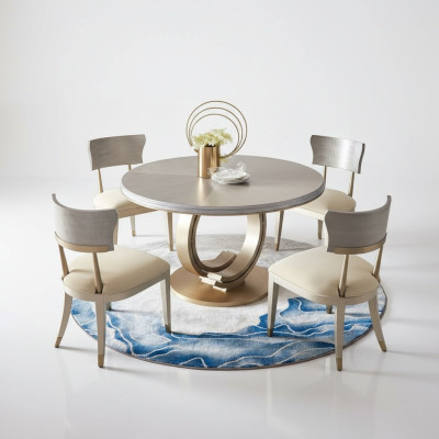 Ontwerp Ronde Tafel 4 Stoelen Eetkamerstoelen Ronde Tafel Set Hout