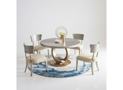 Ontwerper eettafel luxe eetkamertafels gestoffeerde houten roestvrijstalen tafel Rond