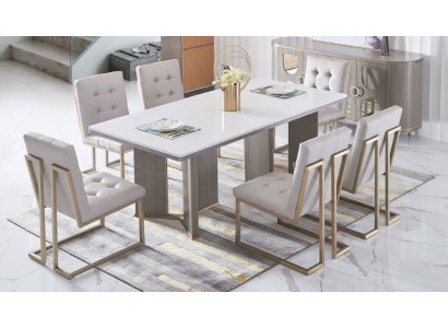 Luxe meubels Eettafel Tafel Eetkamer Woonkamer Marmer Hout Ontwerp