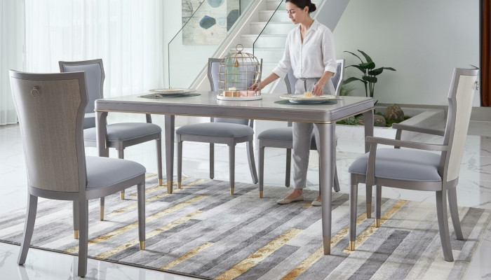 Leunstoelen Stoel Set Groep Eetkamer Hout Gestoffeerde Stoelen 6x Leun