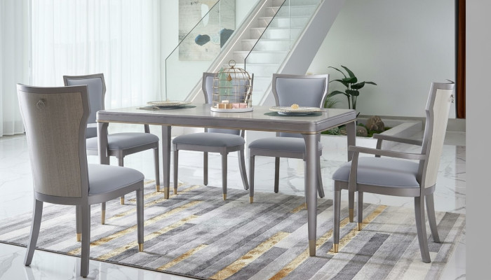 Leunstoelen Stoel Set Groep Eetkamer Hout Gestoffeerde Stoelen 6x Leun