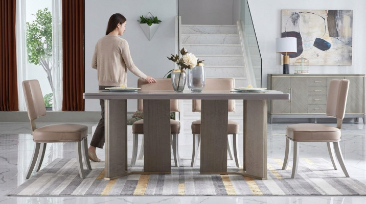 Designer meubels houten tafel zit eetkamer 6x stoelen 7-delig set stel nieuw
