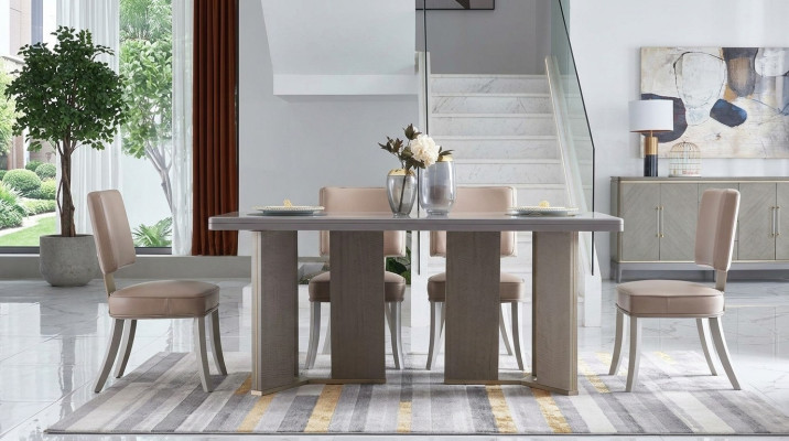 Designer meubels houten tafel zit eetkamer 6x stoelen 7-delig set stel nieuw
