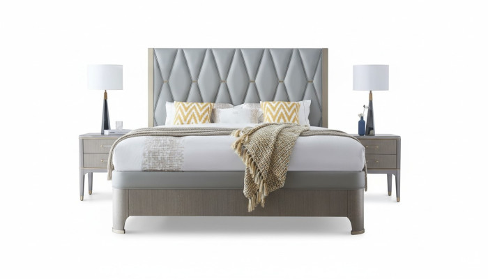 Bed 2x Nightstand 3 pcs. Bedroom Set Design Modern Luxury Group