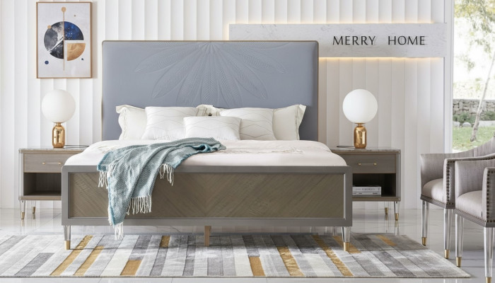 Bed 2x Nightstand 3-piece Bedroom Set Design Decor Modern Luxury Beds