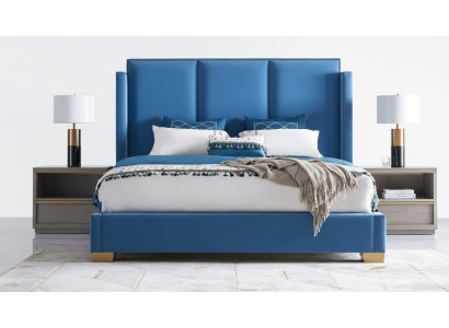 Bed leder 2x nachtkastje 3-delig Slaapkamer set meubels Moderne luxe