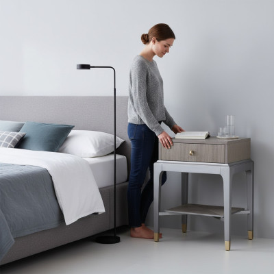 Ontwerp nachtkastje console luxe slaapkamer metalen console.
