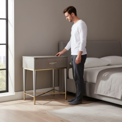 Nachttisch Console Bijzettafel Slaapkamer Metalen Consoles Glanzende Tafels