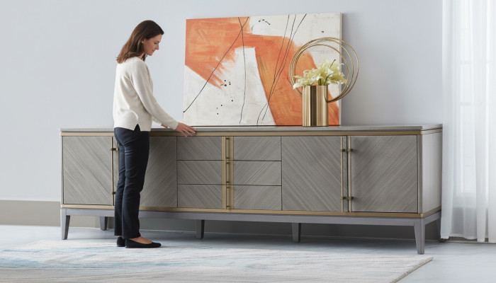 Ontwerp dressoir decoratie zijbord lage kast kast woonkamerrek