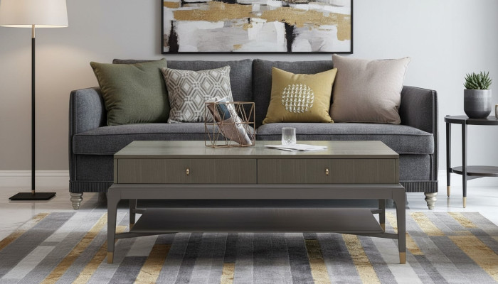 Klassieke tafel Salontafel Bijzettafel Ontwerp Bank Woonkamer Hout