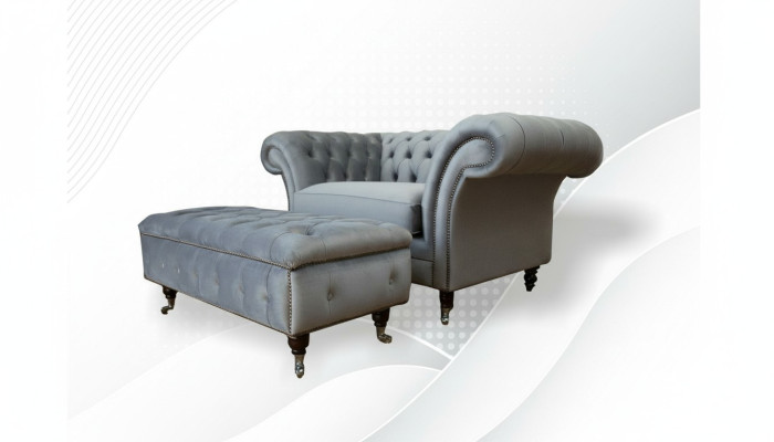 Ontwerp Chesterfield stoffen bank fauteuil 1,5-zits gestoffeerde banken lounge club Nieuw