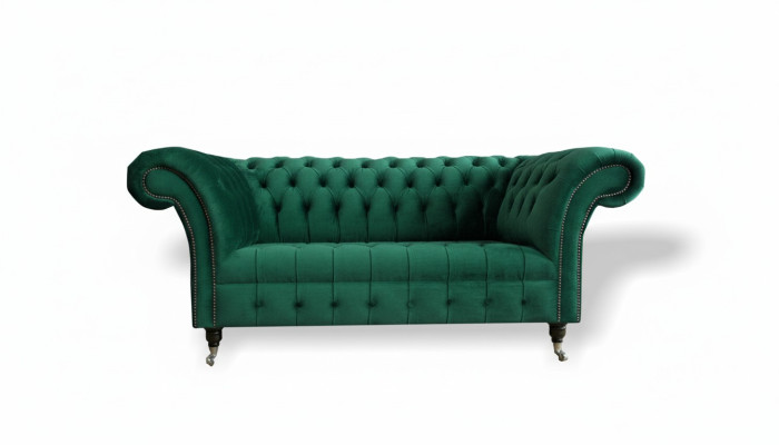 Chesterfield Groene 2-zitsbank Gestoffeerde banken Bankstellen Design Bank Club Textiel
