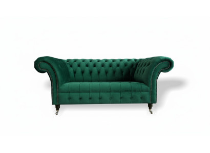 Chesterfield Groene 2-zitsbank Gestoffeerde banken Bankstellen Design Bank Club Textiel