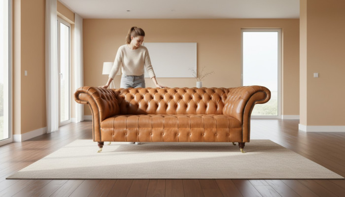 Chesterfield Design Luxe Gestoffeerde Bank Sofa Zitmeubel Textiel Garnituur Leer