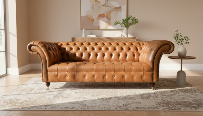 Chesterfield Design Luxe Gestoffeerde Bank Sofa Zitmeubel Textiel Garnituur Leer