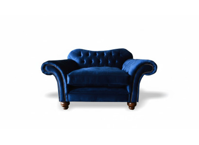 Ohrensessel Stoel TV Design Gestoffeerde Bank Bank Chesterfield Textiel Blauw