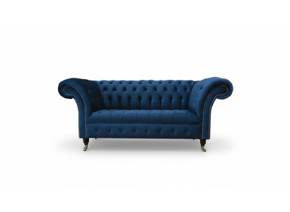 Ontwerp Chesterfield bankstel 2 zits bank stof Blauw Beklede banken Blauw