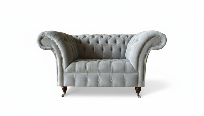 Chesterfield fauteuil bank gestoffeerde bank stof banken 1,5-zits 1-zits