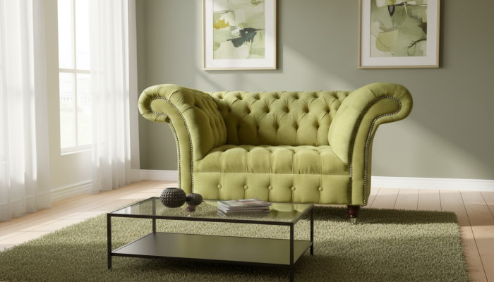 Chesterfield Sofa Bank Bekleding Set 1,5-zits Sofas Klassieke Eenzitter