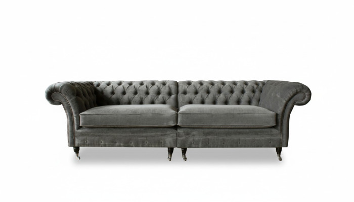 XXL Chesterfield bank 4-zits bank Bekleding Zitset Textiel Leer