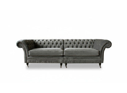 XXL Chesterfield bank 4-zits bank Bekleding Zitset Textiel Leer