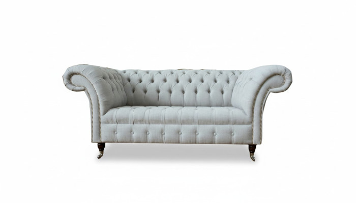 Chesterfield 2-zits woonkamer bank bank gestoffeerd textiel stof set nieuw.