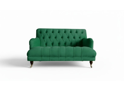 Chesterfield fauteuil bank gestoffeerde bank banken 1,5 zits éénzits groen textiel