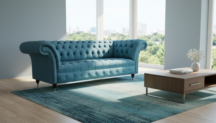 Chesterfield Bank Bank Bekleding 3 Zits Decor Banken Zit Set Sofas