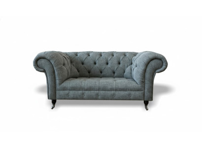 Chesterfield Design Luxe gestoffeerde bankstel van leer en textiel.