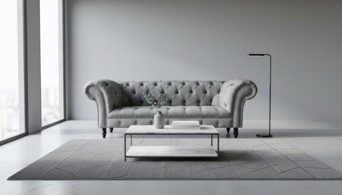 Chesterfield 3-zits designbank gestoffeerde banken banken stof textiel