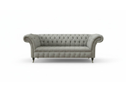 Grijze Chesterfield sofa bank stoffen lederen bank fluwelen set