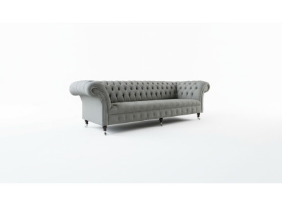 xxl Grote bank Chesterfield 265cm gestoffeerde banken 4-zits textiel modern.  xxl Grote Chesterfield-bank 265cm gestoffeerde banken 4-zits textiel modern.