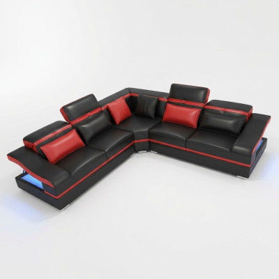 Eckbank L-vorm Salontafel Hoek leren set Tafel Woonlandschap 2-delig
