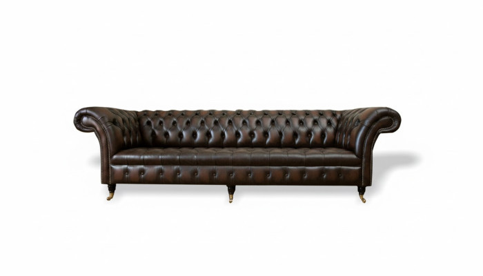 xxl Grote Bank Chesterfield 265cm Decoratieve Beklede Banken 4 Zits Leder