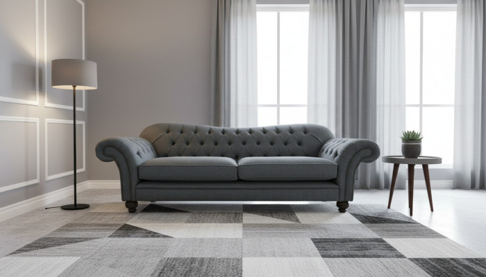 Grote Chesterfield gestoffeerde bankstellen Design Luxe bank 4 zits Textiel Bankstellen