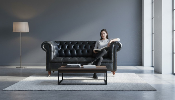 Chesterfield gestoffeerde bank leren bank bankstel tweezitsbanken fluweel nieuw
