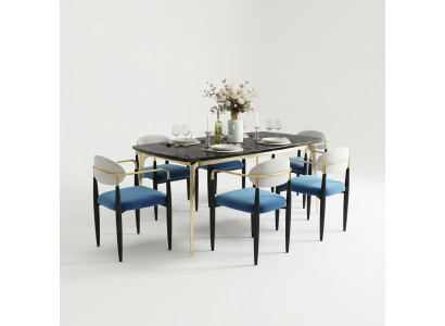 Eetkamer groep compleet set garnituur 7-delig tafel tafels luxe houten meubels nieuw