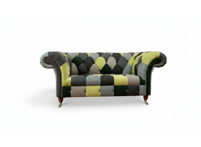 Chesterfield bank bank bekleding bankstellen klassieke 2-zits leer textiel kleurrijk