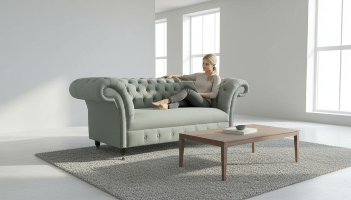 Chesterfield Bank Bank Zitbank Sofa's Klassieke 2-zits Leder Stof Textiel Nieuw