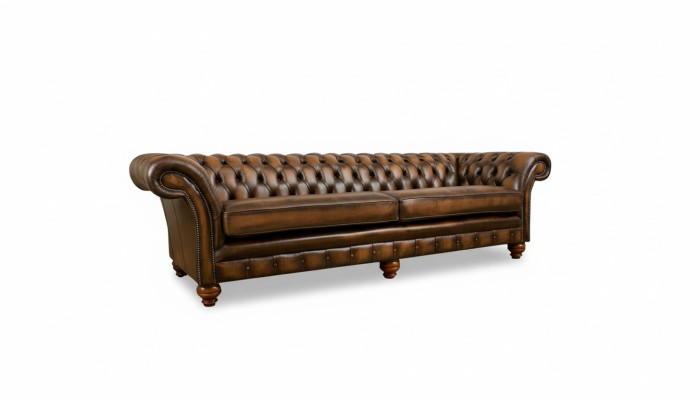 xxl Bank 4 zits Bank Chesterfield Bekleding Zitgroep Leer Textiel Bruin  xxl Bank 4-zitsbank Chesterfield Bekleding Zitgroep Leer Textiel Bruin