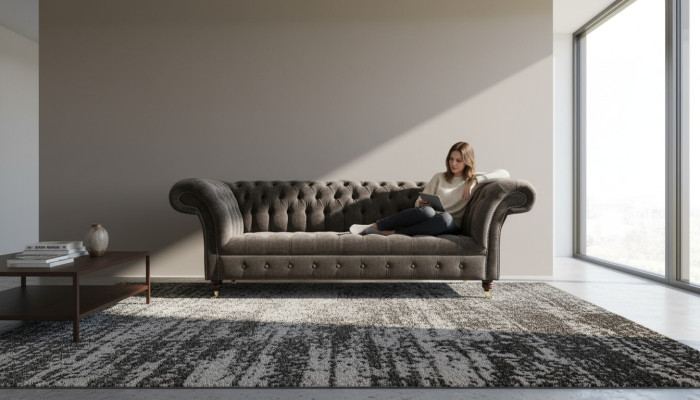 Chesterfield Original meubels 3-zitsbank gestoffeerde banken banken stoffen bank nieuw