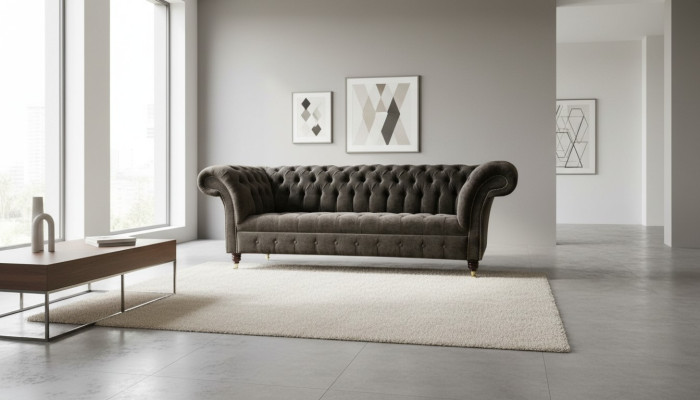 Chesterfield Original meubels 3-zitsbank gestoffeerde banken banken stoffen bank nieuw