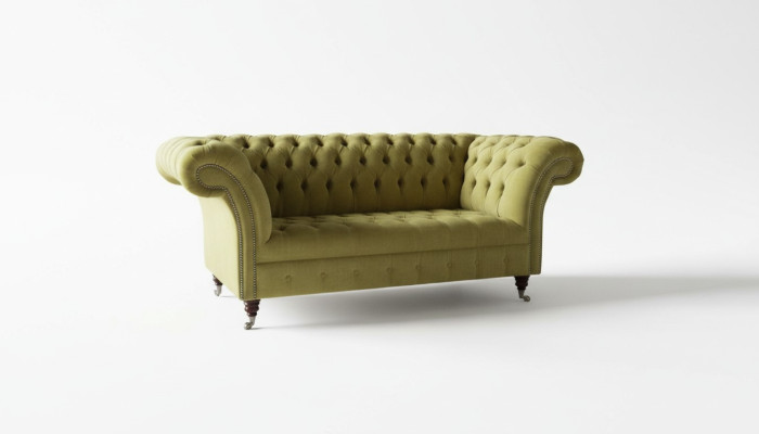 Bankstel 2-zits bank gestoffeerde banken Chesterfield woonkamer design textiel stof nieuw