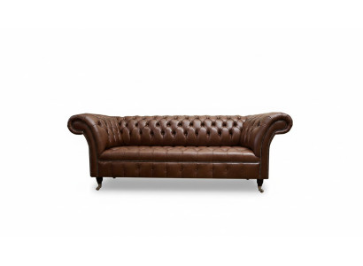 Chesterfield bank gestoffeerde bankstellen Klassieke leren 3-zitsbanken Bank bruin