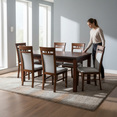Eettafel 6x stoelen eetkamerset groep garnituur tafel zitgroep 7-delige.